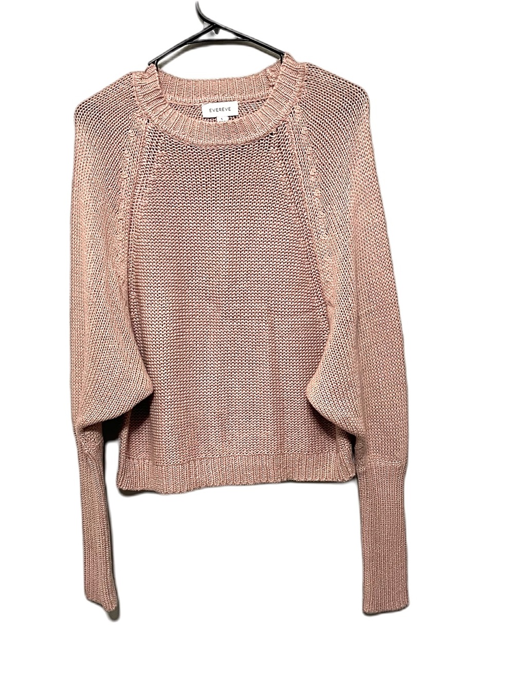 Evereve Micro Cable Knit Cropped Sweater Rose Long Sleeves Womens Small